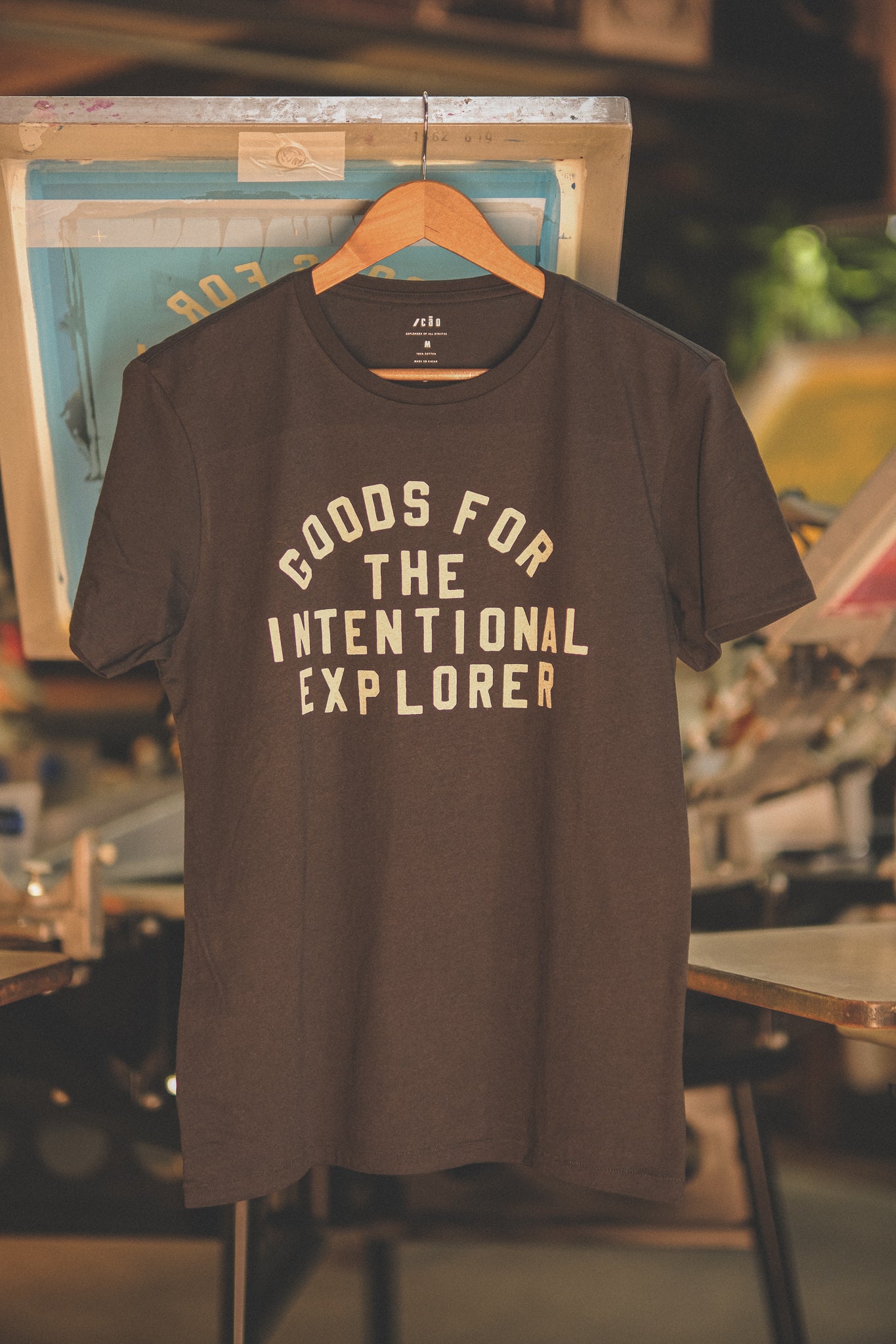 Intentional Explorer graphic tee front

